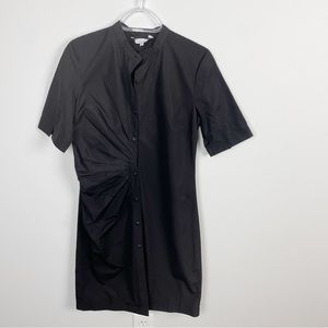 PARTOW Nellie Partow Ruched Side Black Shirtdress Size 4